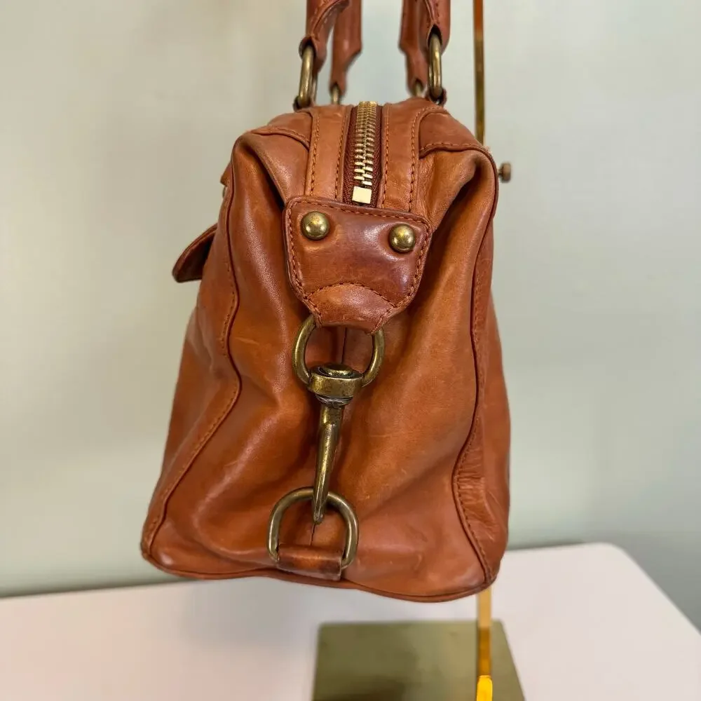 Rebecca Minkoff Mini Morning After Bag MAB Leather Satchel Handbag Brown